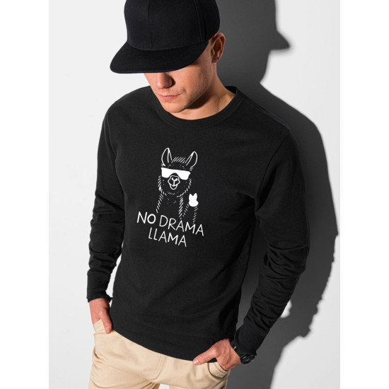 Melns džemperis No drama Lama B1153 Premium