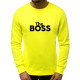 Neondzeltens vīriešu džemperis The boss