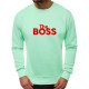 Piparmētru zaļš vīriešu džemperis "The boss"