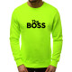 Neonzaļš vīriešu džemperis The boss