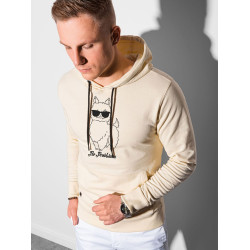 Karameļkrāsas vīriešu džemperis ar kapuci No ProbLlama Karameļkrāsas vīriešu džemperis ar kapuci No ProbLlama