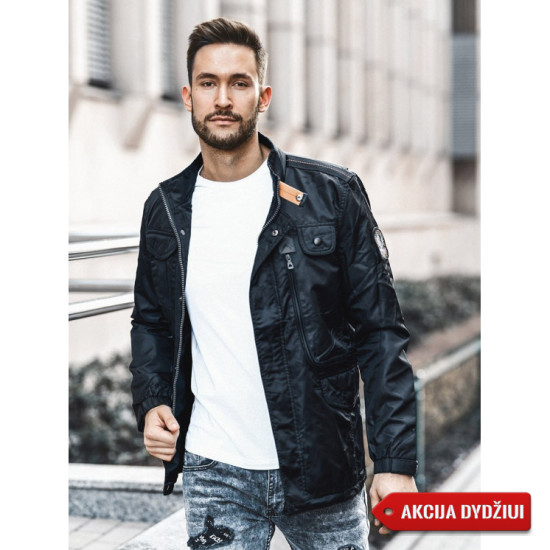 Akcija Melna vīriešu virsjaka Antartic O/99237 - Vīriešu jakas un mēteļi Akcija Melna vīriešu virsjaka Antartic O/99237