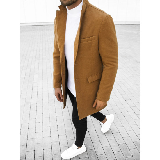 Elegants brūns vīriešu mētelis Sugal JB/1047Z - Rīcība Elegants brūns vīriešu mētelis Sugal JB/1047Z
