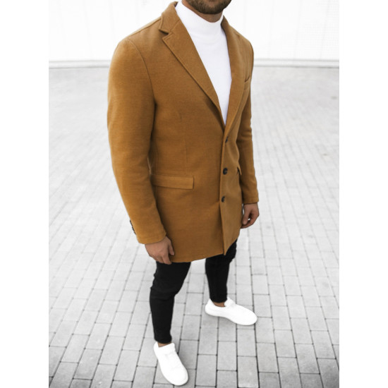 Elegants brūns vīriešu mētelis Sugal JB/1047Z - Rīcība Elegants brūns vīriešu mētelis Sugal JB/1047Z