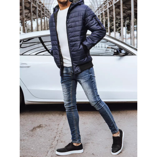 Vīriešu pavasara-rudens jaka tumši zila Nosal 8M1528/215