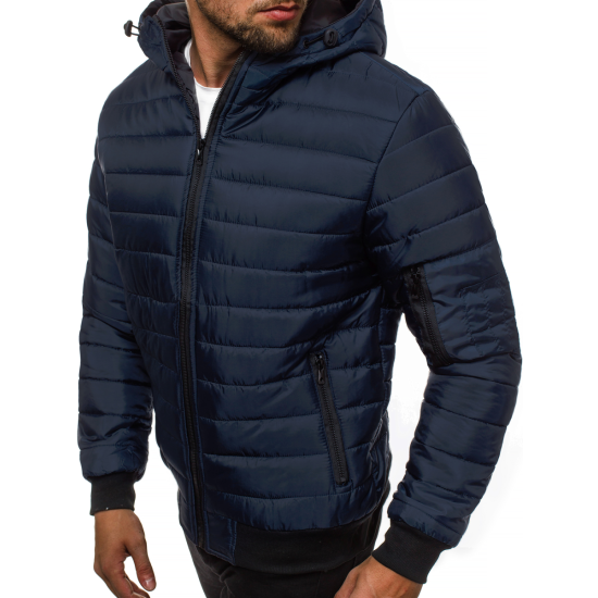 Vīriešu pavasara-rudens jaka tumši zila Nosal 8M1528/215