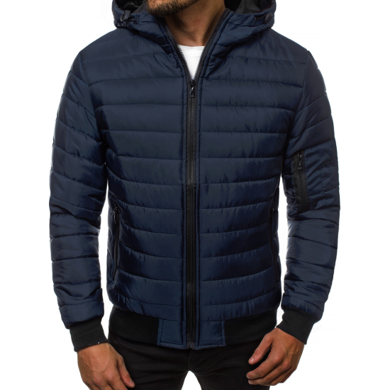 Vīriešu pavasara-rudens jaka tumši zila Nosal 8M1528/215