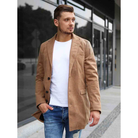 Elegants brūns vīriešu mētelis Sugal JB/1047Z - Rīcība Elegants brūns vīriešu mētelis Sugal JB/1047Z