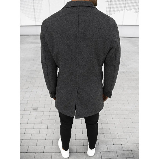 Elegants tumši pelēks vīriešu mētelis Sugal JB/1047Z - Rīcība Elegants tumši pelēks vīriešu mētelis Sugal JB/1047Z