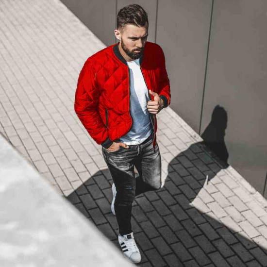 Vīriešu sarkanā jaka Morel JS/MY01 - TX2210 - Vīriešu jakas un mēteļi Vīriešu sarkanā jaka Morel JS/MY01 - TX2210