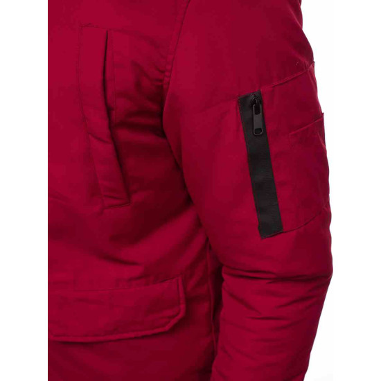 Bomber stila ziemas bordo vīriešu jaka Lemor JS/201901 - Vīriešu jakas un mēteļi Bomber stila ziemas bordo vīriešu jaka Lemor JS/201901