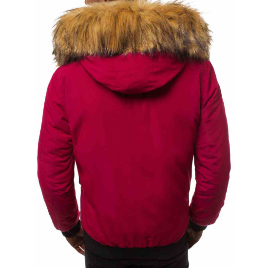 Bomber stila ziemas bordo vīriešu jaka Lemor JS/201901 - Vīriešu jakas un mēteļi Bomber stila ziemas bordo vīriešu jaka Lemor JS/201901