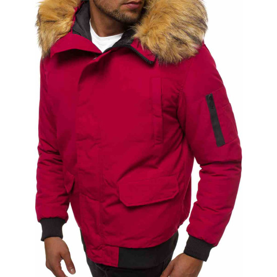 Bomber stila ziemas bordo vīriešu jaka Lemor JS/201901 - Vīriešu jakas un mēteļi Bomber stila ziemas bordo vīriešu jaka Lemor JS/201901