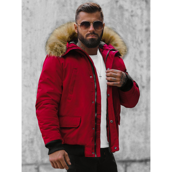 Bomber stila ziemas bordo vīriešu jaka Lemor JS/201901 - Vīriešu jakas un mēteļi Bomber stila ziemas bordo vīriešu jaka Lemor JS/201901