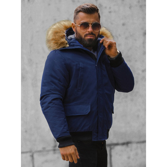 Bomber stila tumši zila vīriešu jaka Lemor JS/201901 - Vīriešu jakas un mēteļi Bomber stila tumši zila vīriešu jaka Lemor JS/201901