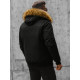 Bomber stila ziemas melna vīriešu jaka Lemor JS/201901 - Vīriešu jakas un mēteļi Bomber stila ziemas melna vīriešu jaka Lemor JS/201901
