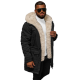 Men's black jacket with fur Premium JS/22M317/392 - Men's Jackets and Coats Men's black jacket with fur Premium JS/22M317/392 Premium