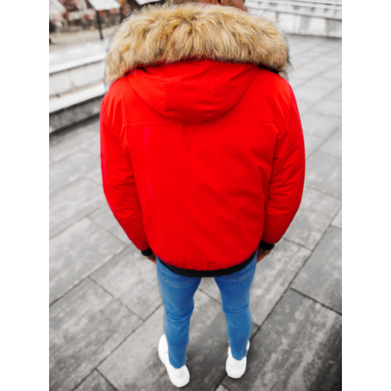 Bomber stila ziemas sarkana vīriešu jaka Lemor JS/201901