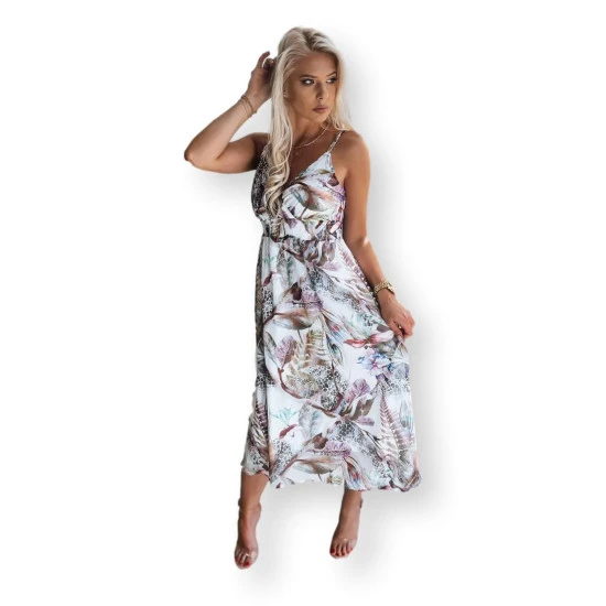 Akcija Balta sieviešu kleita ar puķēm Ladybird EY1818