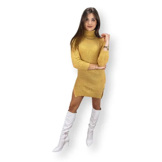 Womens knitted yellow dress Piron MY1901