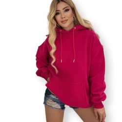 Sieviešu tumši rozā tunika ar kapuci Narol