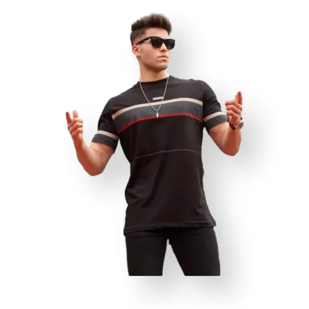 Vīriešu melns t-krekls Geoffrey PK5372 Premium