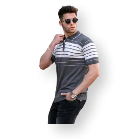 Vīriešu polo krekliņš pelēks Zuna PK5733 Premium