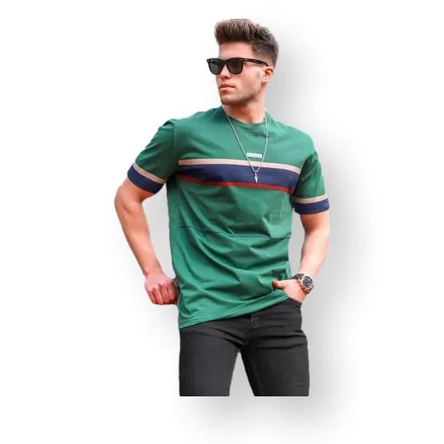 Vīriešu zaļš t-krekls Geoffrey PK5372 Premium