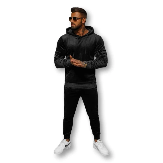 Melns vīriešu velūra komplekts Rolos