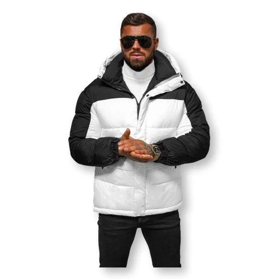 Balta vīriešu stepēta ziemas jaka Poker JS/31M5008