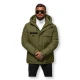 Vīriešu haki krāsas jaka ar kapuci Ziema JS/31M5018