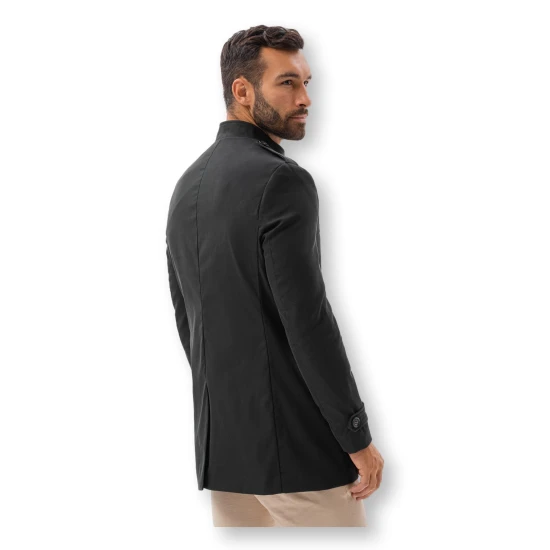 Vīriešu melns mētelis Dala C269