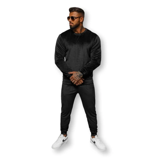 Melns vīriešu velūra komplekts Bill JS/8C1167/3 Premium