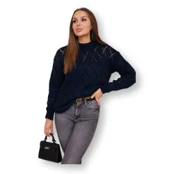 Granatowy sweter damski Rombas