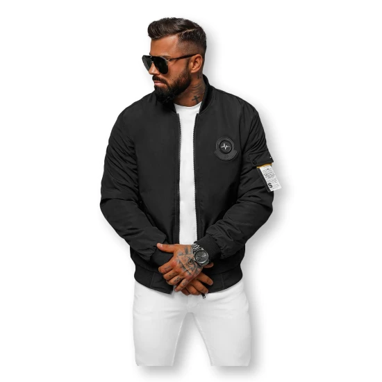 Vīriešu melna pavasara jaka Marko Vīriešu jakas un mēteļi