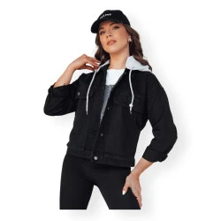 Sieviešu džinsa melna jaka Alfa