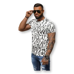 Vīriešu balts T-krekls ar apdruku Gork