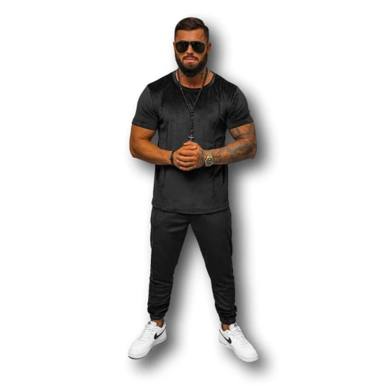 Vīriešu melns velūra komplekts Sinor O/12135Z