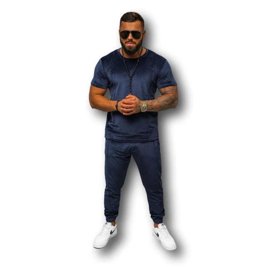 Vīriešu tumši zils velūra komplekts Sinor O/12135Z