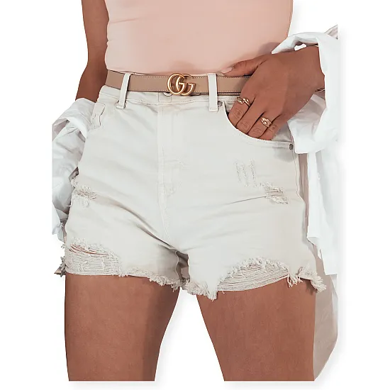 Sieviešu brūni džinsa šorti Popglam SY0384