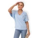 Sieviešu gaiši zils T-krekls Korin