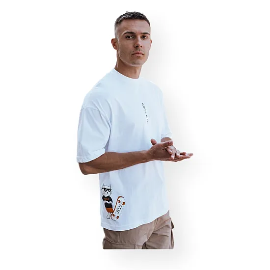 Vīriešu balts T-krekls Wild RX5508