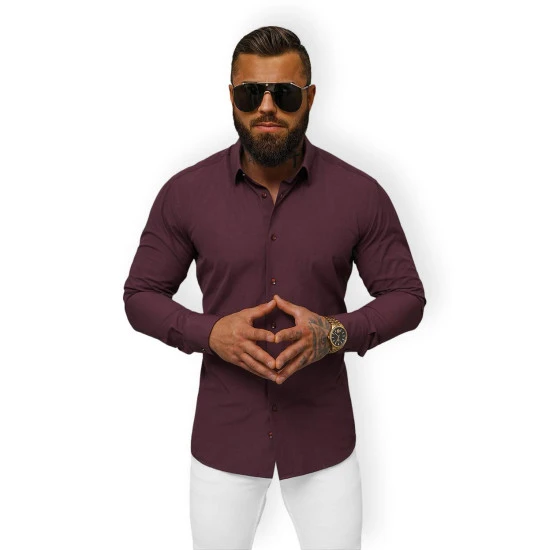 Vīriešu bordo krāsas krekls Garone O/V116