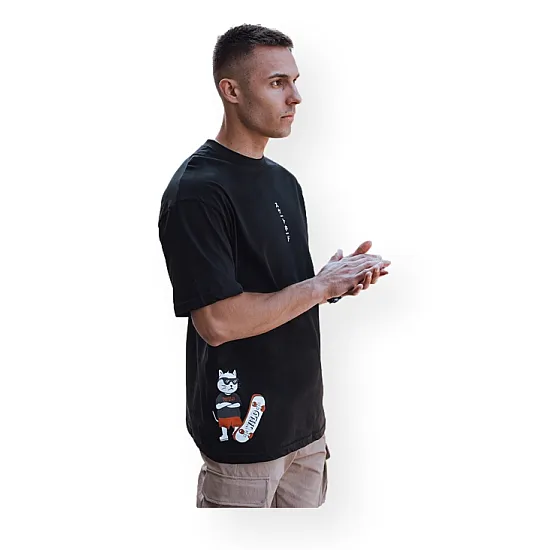 Vīriešu melns T-krekls Wild RX5531