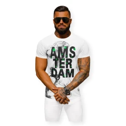Balts T-krekls vīriešiem Amsterdam