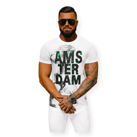 Balts T-krekls vīriešiem Amsterdam O/T128/1Z