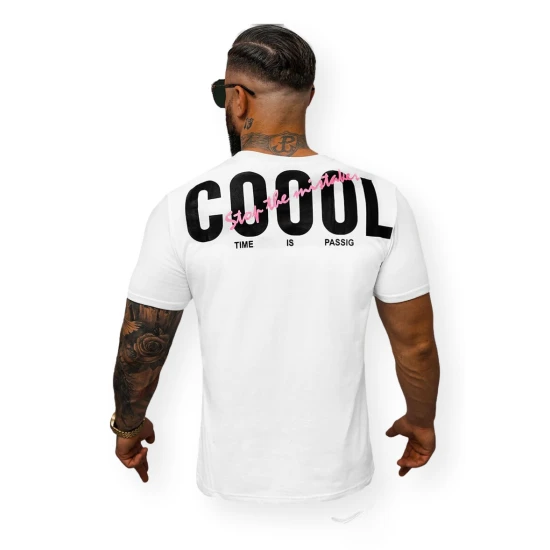 Vīriešu balts Coool T-krekls