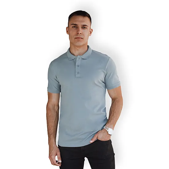 Men's light blue polo shirt Metrol PX0608