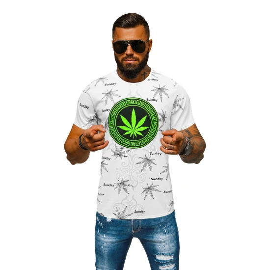 Vīriešu balts T-krekls Sunday O/T139/3Z