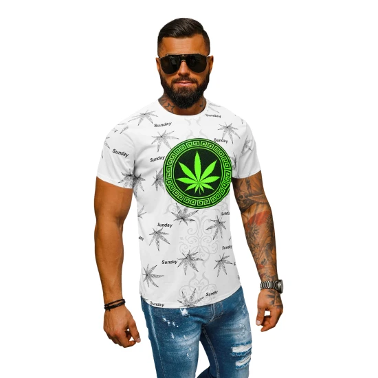 Vīriešu balts T-krekls Sunday O/T139/3Z